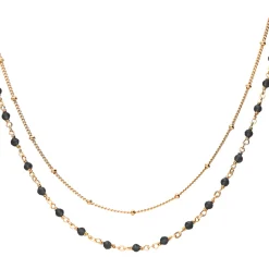 Orusbijoux Collier Argent Double Chaine Et Pierres Naturelles-Homme Bijoux