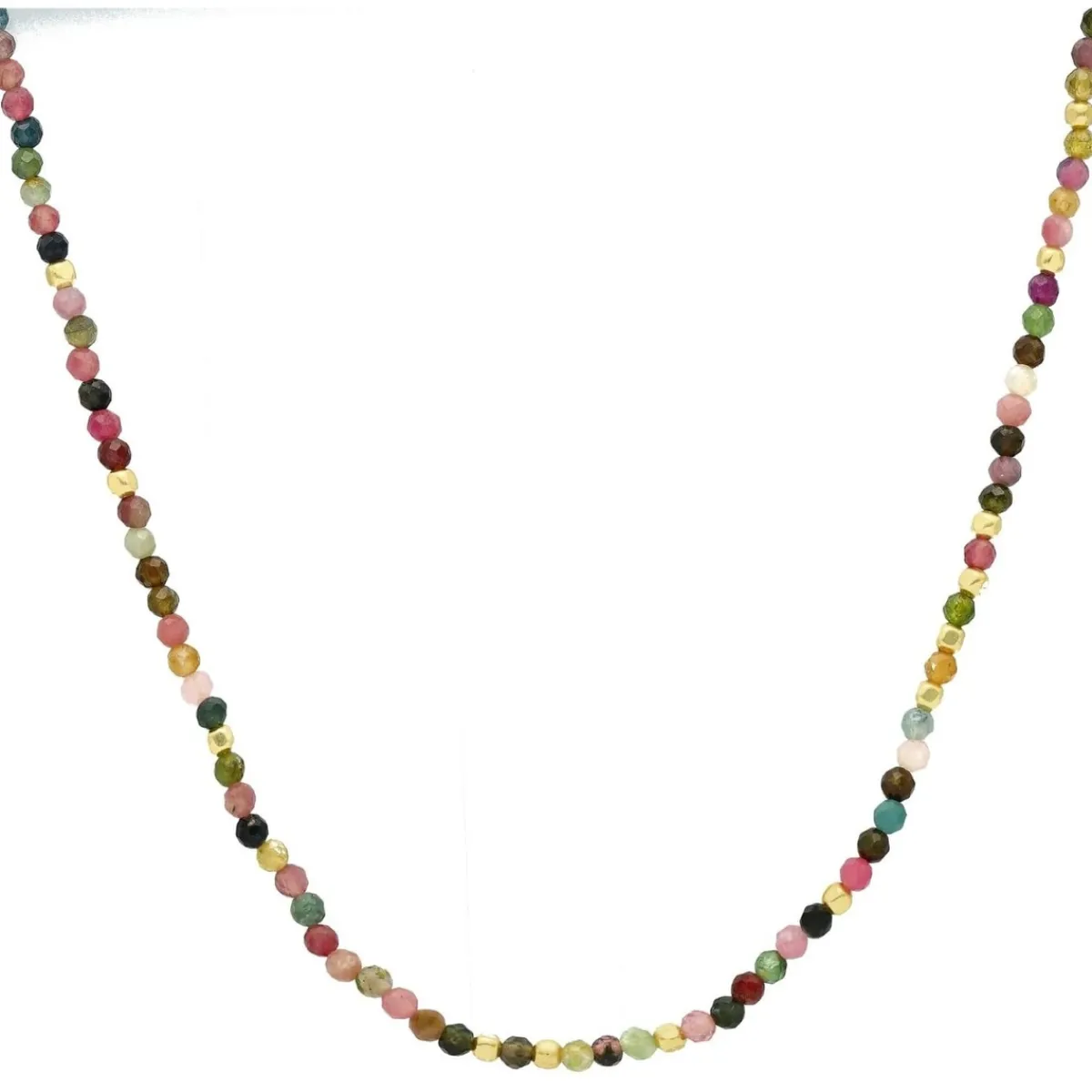 Orusbijoux Collier Argent Simple Perles Multi-tourmaline-Homme Bijoux