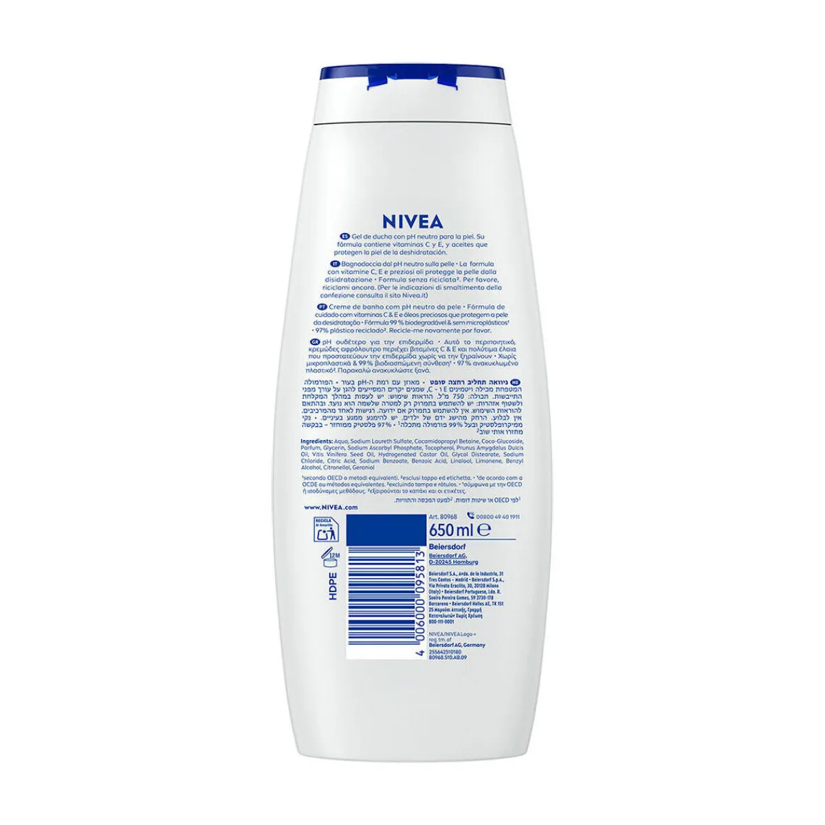 Nivea Crème Douche Gel Creme Soft-Homme Soins Corps & Bain