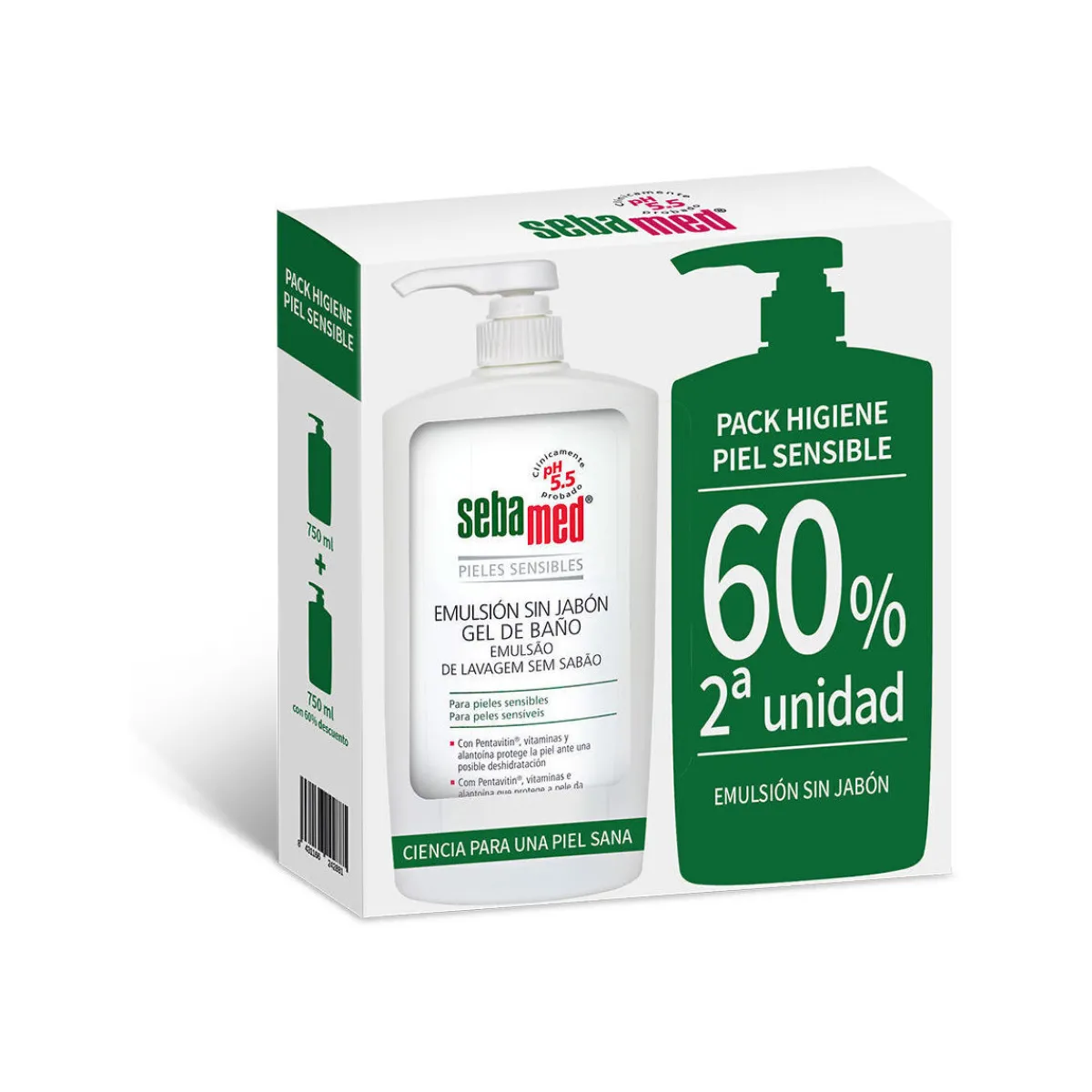 Sebamed Emulsion Sans Savon Gel De Bain 2 X-Homme Soins Corps & Bain