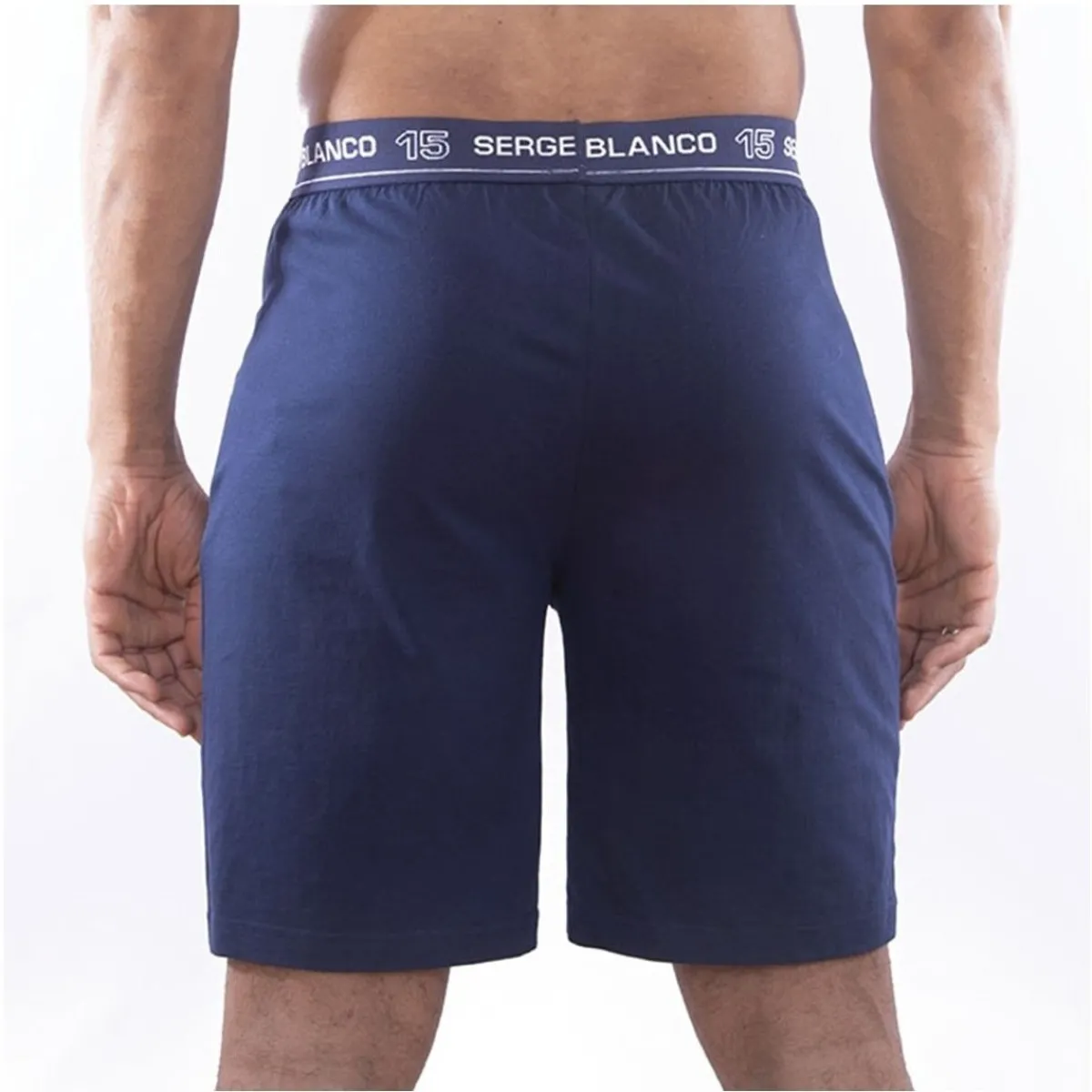 Serge Blanco Ensemble homme Pyjama court T-shirt col rond bicolore-Homme Pyjamas