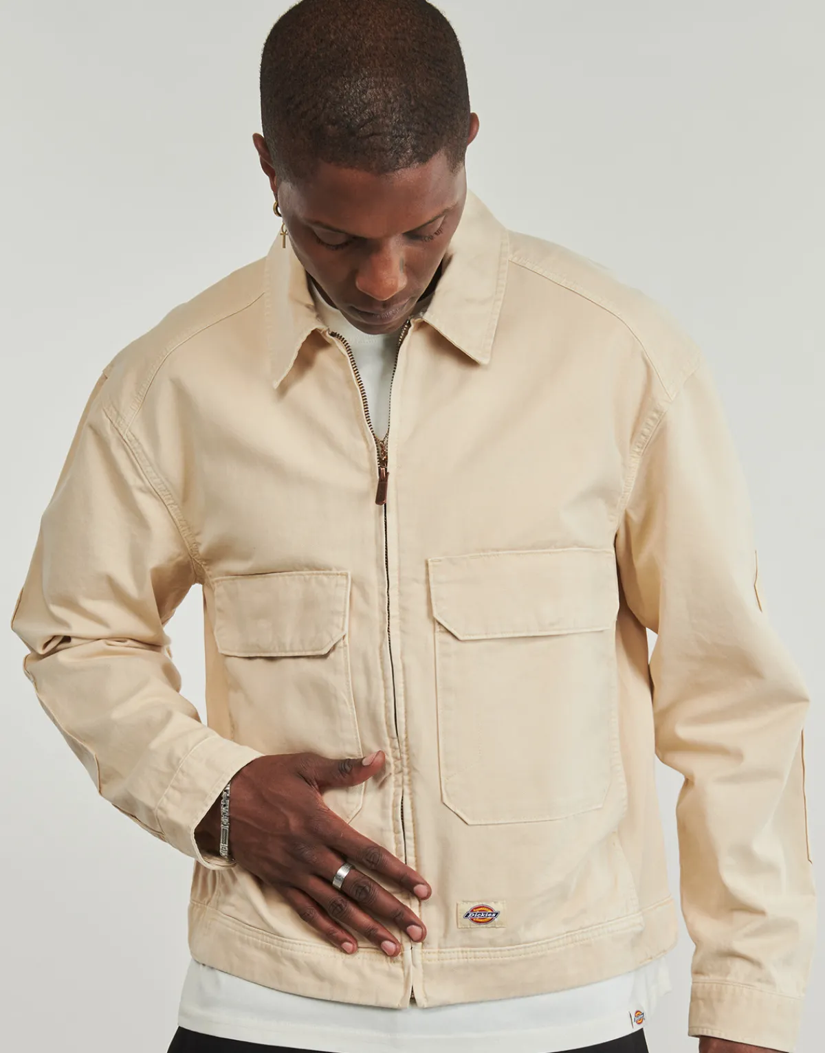 Dickies FORT SMITH TRUCKER JACKET WOOD ASH-Homme Vestes