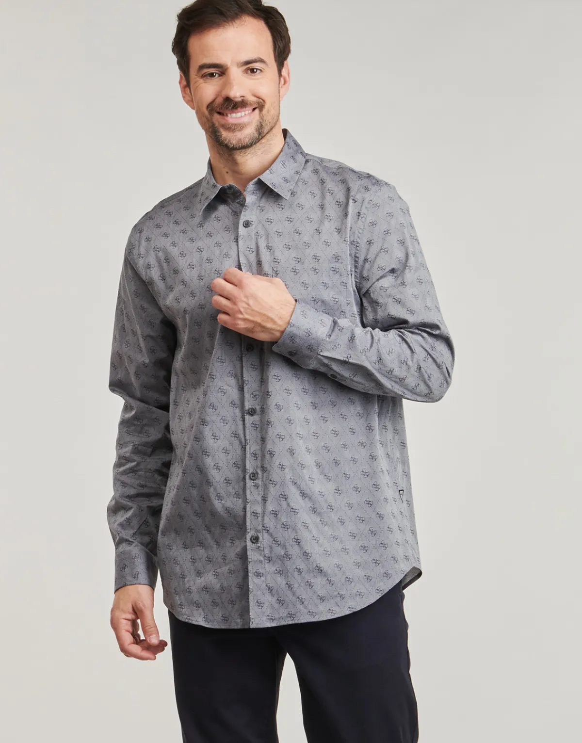 Guess 4G JACQUARD SHIRT-Homme Chemises