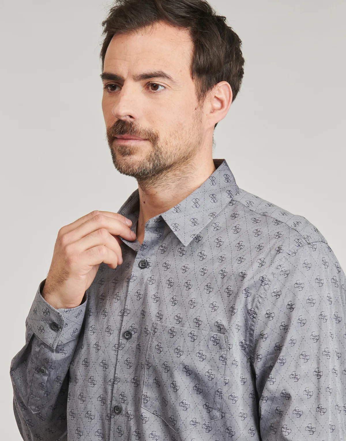 Guess 4G JACQUARD SHIRT-Homme Chemises