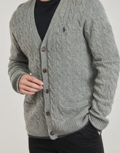 Polo Ralph Lauren GILET EN MAILLE TORSADEE LAINE CACHEMIRE-Homme Pulls & Gilets