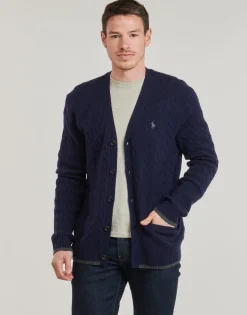 Polo Ralph Lauren GILET EN MAILLE TORSADEE LAINE CACHEMIRE-Homme Pulls & Gilets