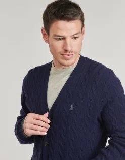 Polo Ralph Lauren GILET EN MAILLE TORSADEE LAINE CACHEMIRE-Homme Pulls & Gilets