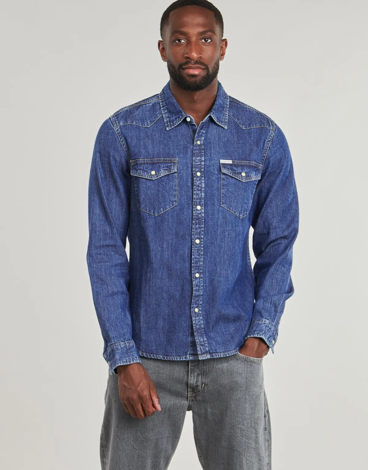Guess GJ SLIM LS DENIM-Homme Chemises