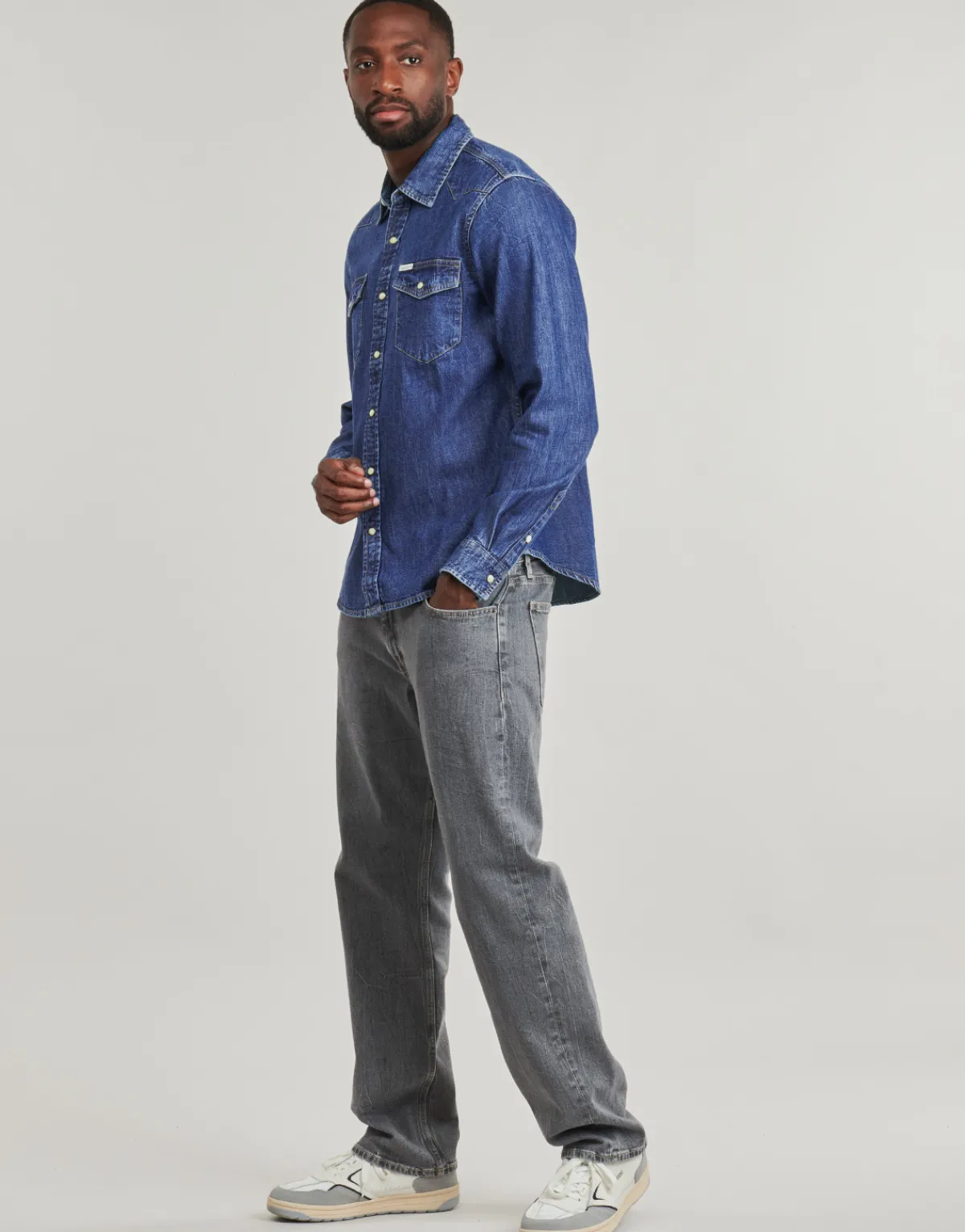 Guess GJ SLIM LS DENIM-Homme Chemises