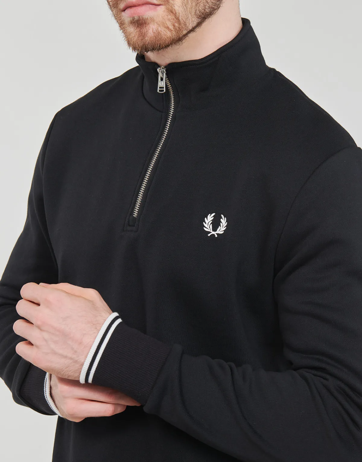 Fred Perry HALF ZIP SWEATSHIRT-Homme Sweats & Polaires