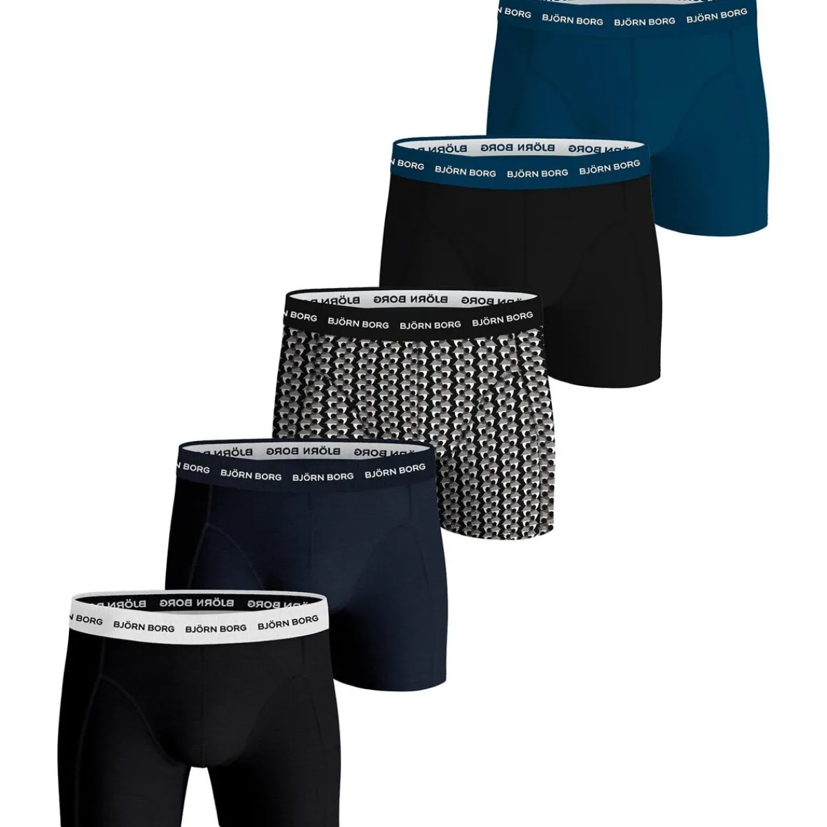 Björn Borg Homme Caleçon Paquet de 5 Cotton Stretch Boxer 5P-Homme Caleçons