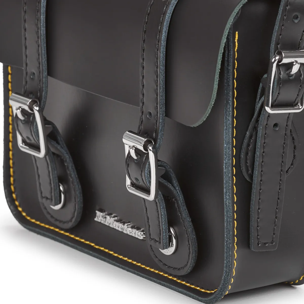 Dr. Martens 7in/18cm Satchel Black Kiev & Black Smooth-Homme Besaces / Sacs Bandoulière