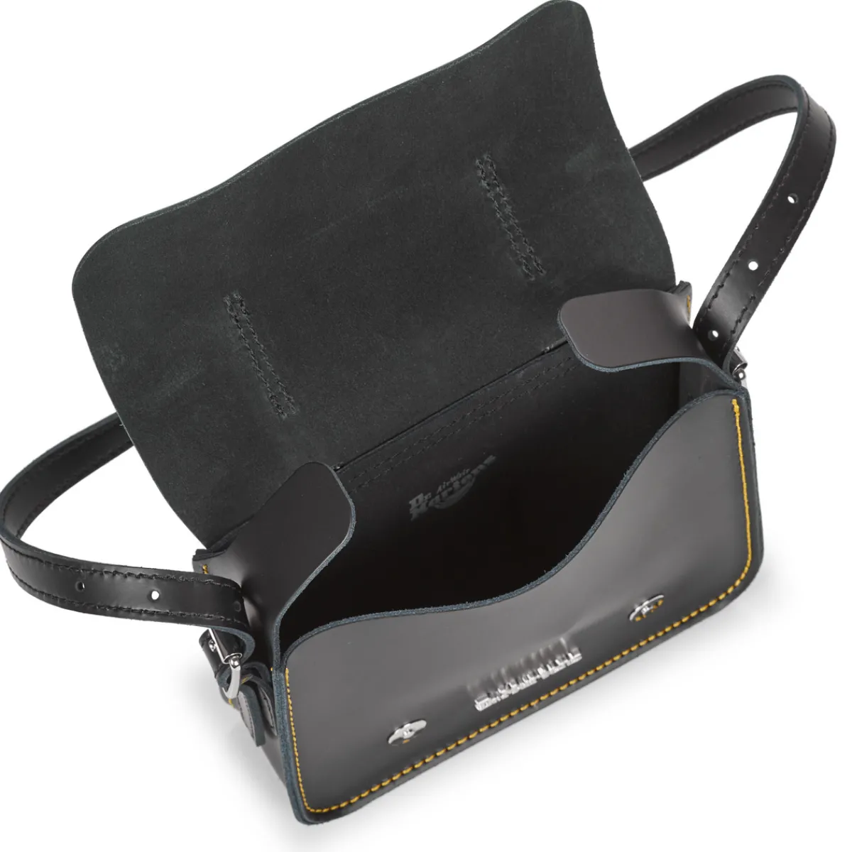 Dr. Martens 7in/18cm Satchel Black Kiev & Black Smooth-Homme Besaces / Sacs Bandoulière