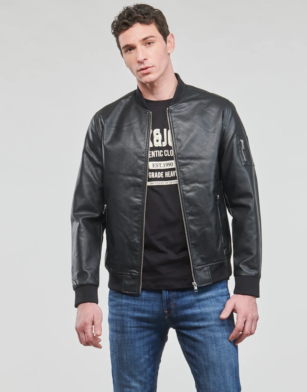 Jack & Jones JJROCKY PU BOMBER-Homme Vestes