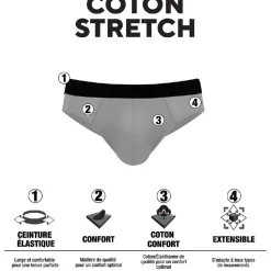 Pierre Cardin Lot de 4 slips homme en coton Uni French-Homme Slips
