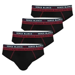 Serge Blanco Lot de 4 slips homme en coton French-Homme Slips