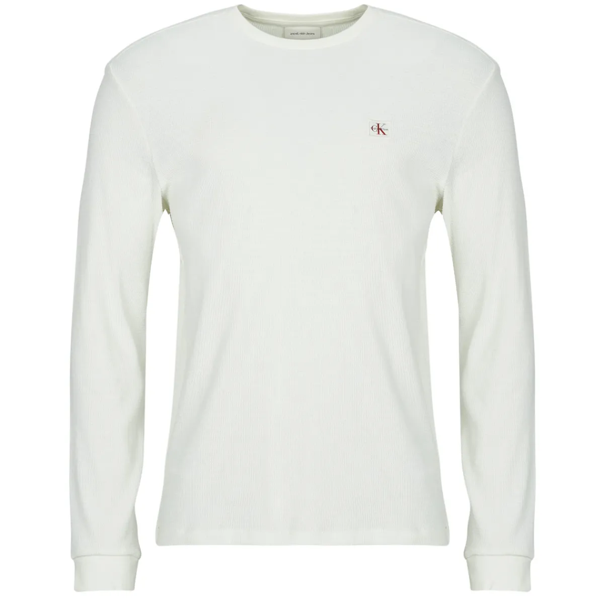 Calvin Klein Jeans LS WAFFLE BADGE CREWNK TEE-Homme T-Shirts & Polos