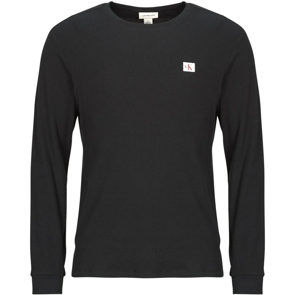 Calvin Klein Jeans LS WAFFLE BADGE CREWNK TEE-Homme T-Shirts & Polos