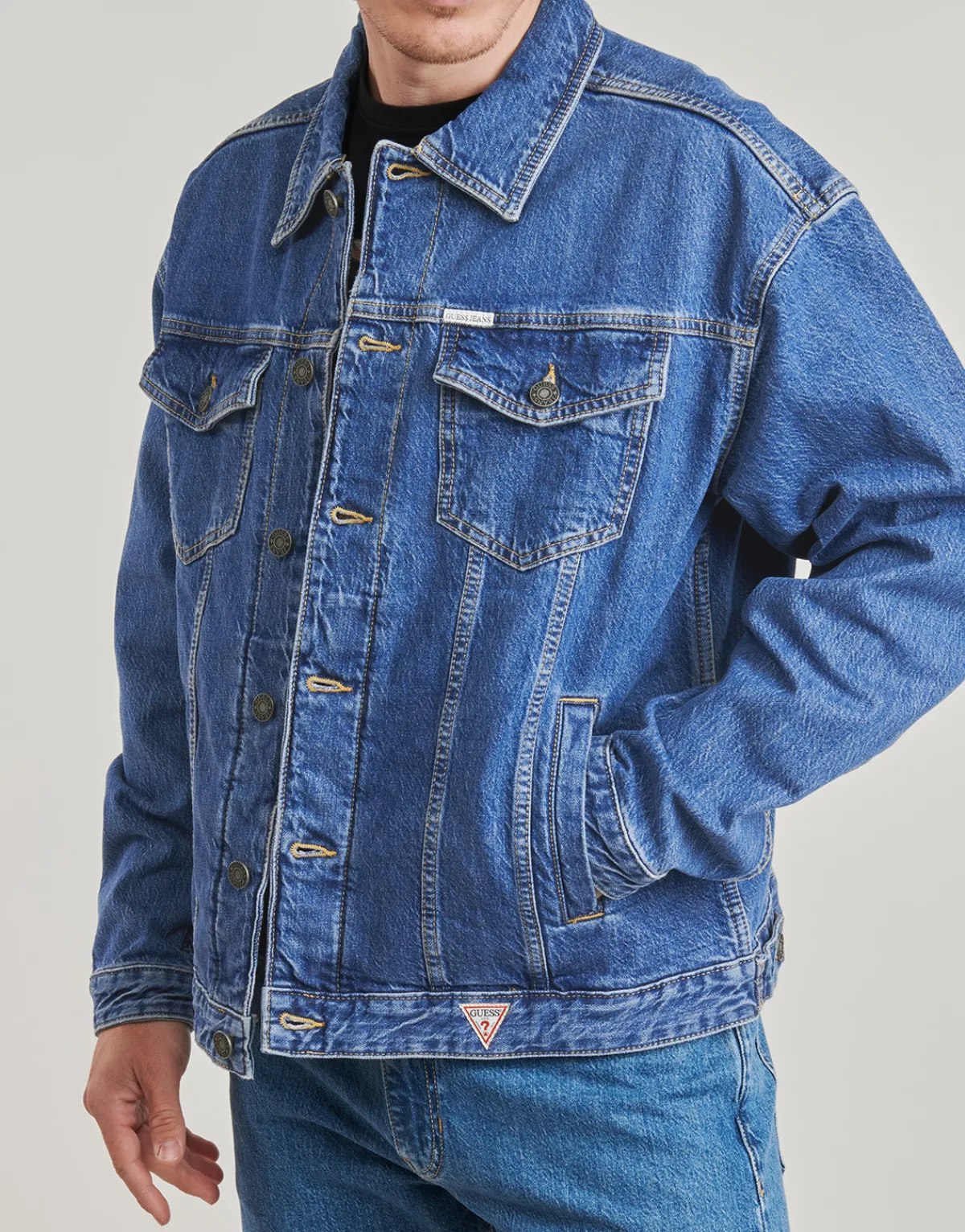 Guess MENS OVERSIZE TRUCKER JACKE-Homme Vestes