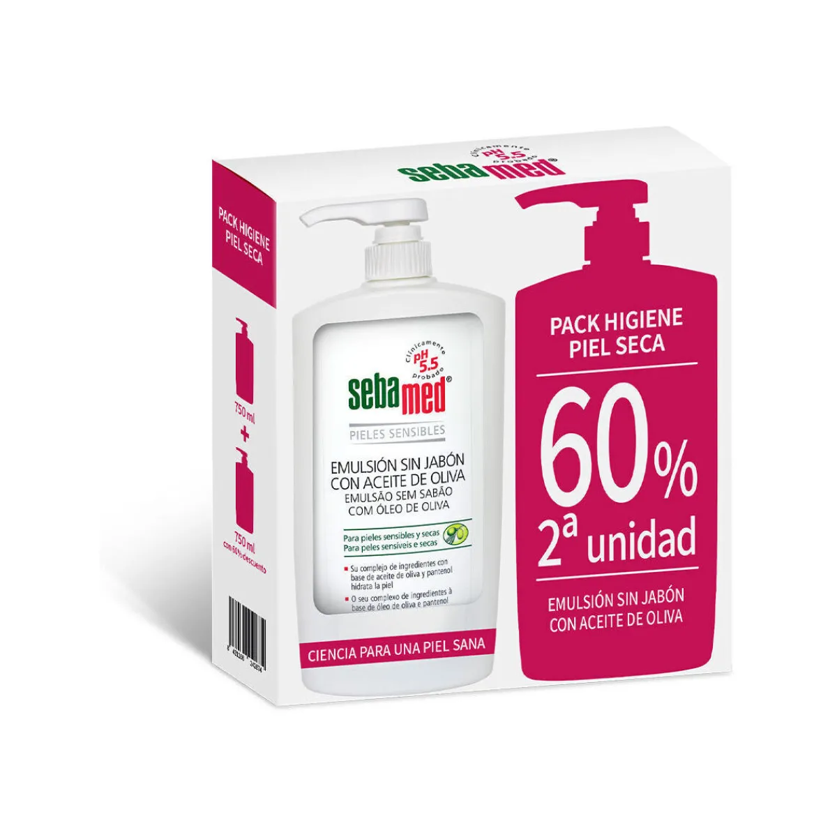 Sebamed Émulsion Sans Savon Gel De Bain À L&39;huile D&39;olive Duo 2-Homme Soins Corps & Bain