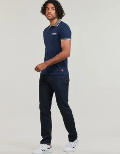 Yurban NEW-POLO-NAVY-Homme T-Shirts & Polos