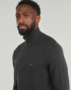 Tommy Hilfiger PIMA ORG CTN CASHMERE ZIP MOCK-Homme Pulls & Gilets