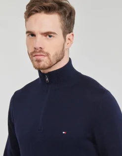 Tommy Hilfiger PIMA ORG CTN CASHMERE ZIP MOCK-Homme Pulls & Gilets