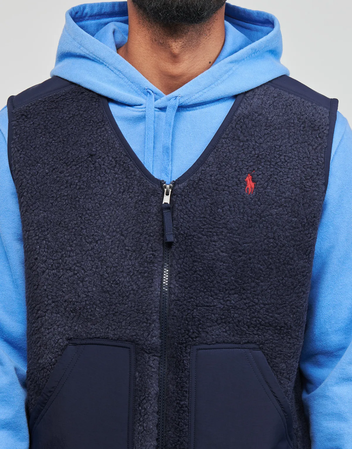 Polo Ralph Lauren POLAIRE SHERPA ZIPPEE SANS MANCHE-Homme Randonnée|Sweats & Polaires