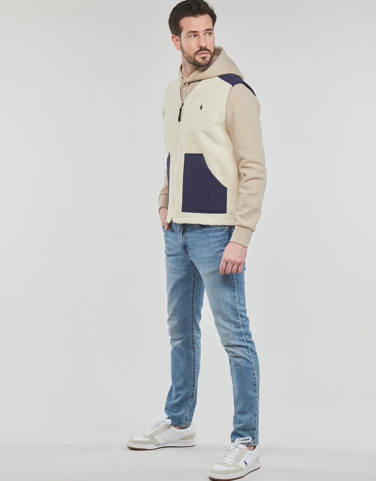 Polo Ralph Lauren POLAIRE SHERPA ZIPPEE SANS MANCHE-Homme Randonnée|Sweats & Polaires