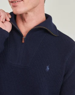 Polo Ralph Lauren PULL 1/2 ZIP EN LAINE MELANGE-Homme Pulls & Gilets
