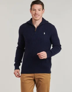 Polo Ralph Lauren PULL 1/2 ZIP EN LAINE MELANGE-Homme Pulls & Gilets