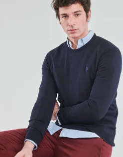 Polo Ralph Lauren PULL COL ROND AJUSTE EN COTON PIMA-Homme Pulls & Gilets