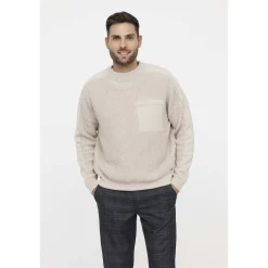 Lee Cooper Pull CORALO Argile Beige-Homme Pulls & Gilets