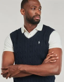 Polo Ralph Lauren PULL SANS MANCHE MAILLE TORSADEE-Homme Pulls & Gilets