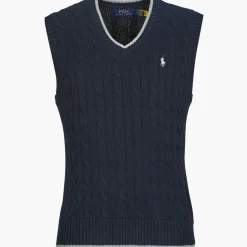 Polo Ralph Lauren PULL SANS MANCHE MAILLE TORSADEE-Homme Pulls & Gilets