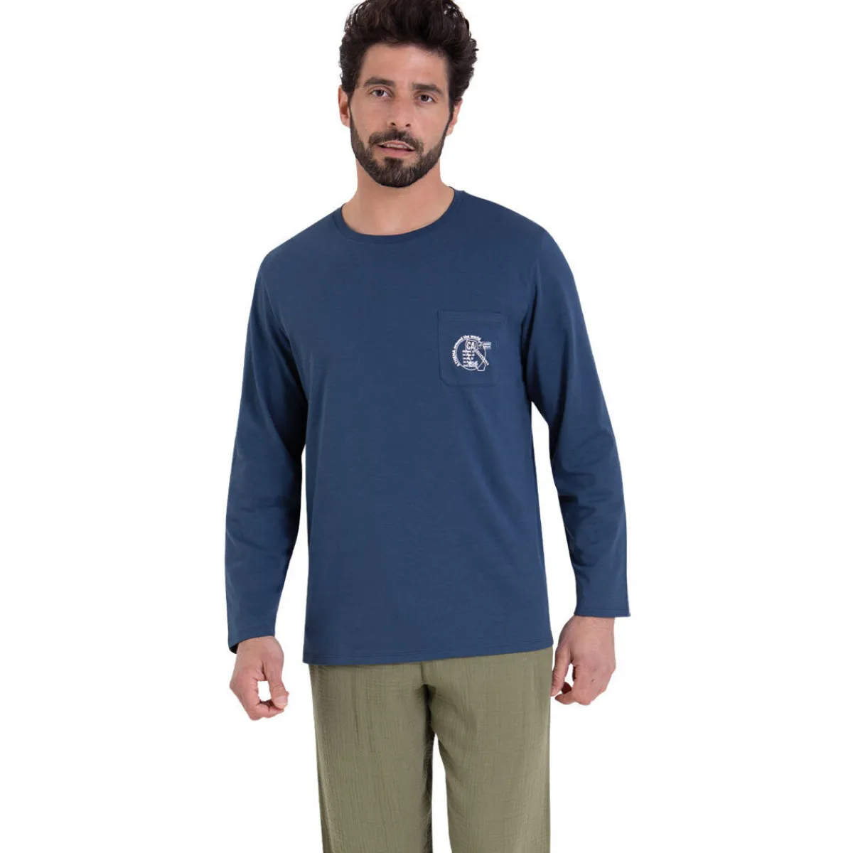 Athena Pyjama court col rabat EASY COTON-Homme Pyjamas