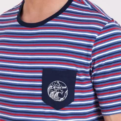 Athena Pyjama court col rond RAYURES WAVES-Homme Pyjamas