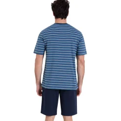 Athena Pyjama court col rond RAYURES WAVES-Homme Pyjamas