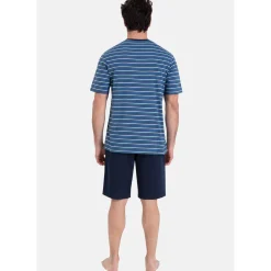 Athena Pyjama court col rond RAYURES WAVES-Homme Pyjamas