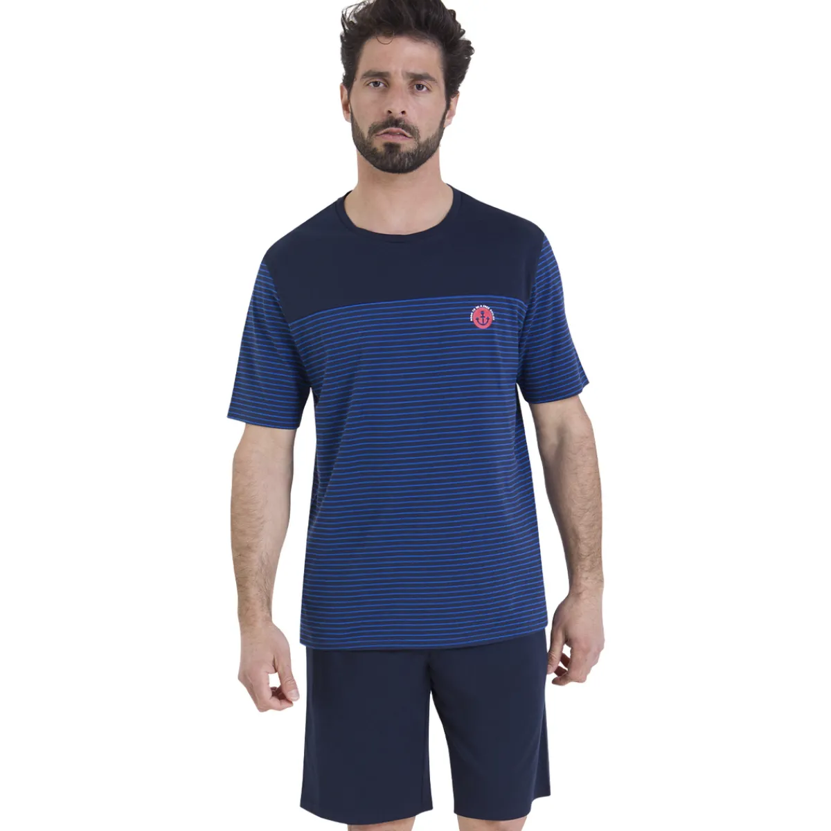 Athena Pyjama court rayures L'ESCALE-Homme Pyjamas