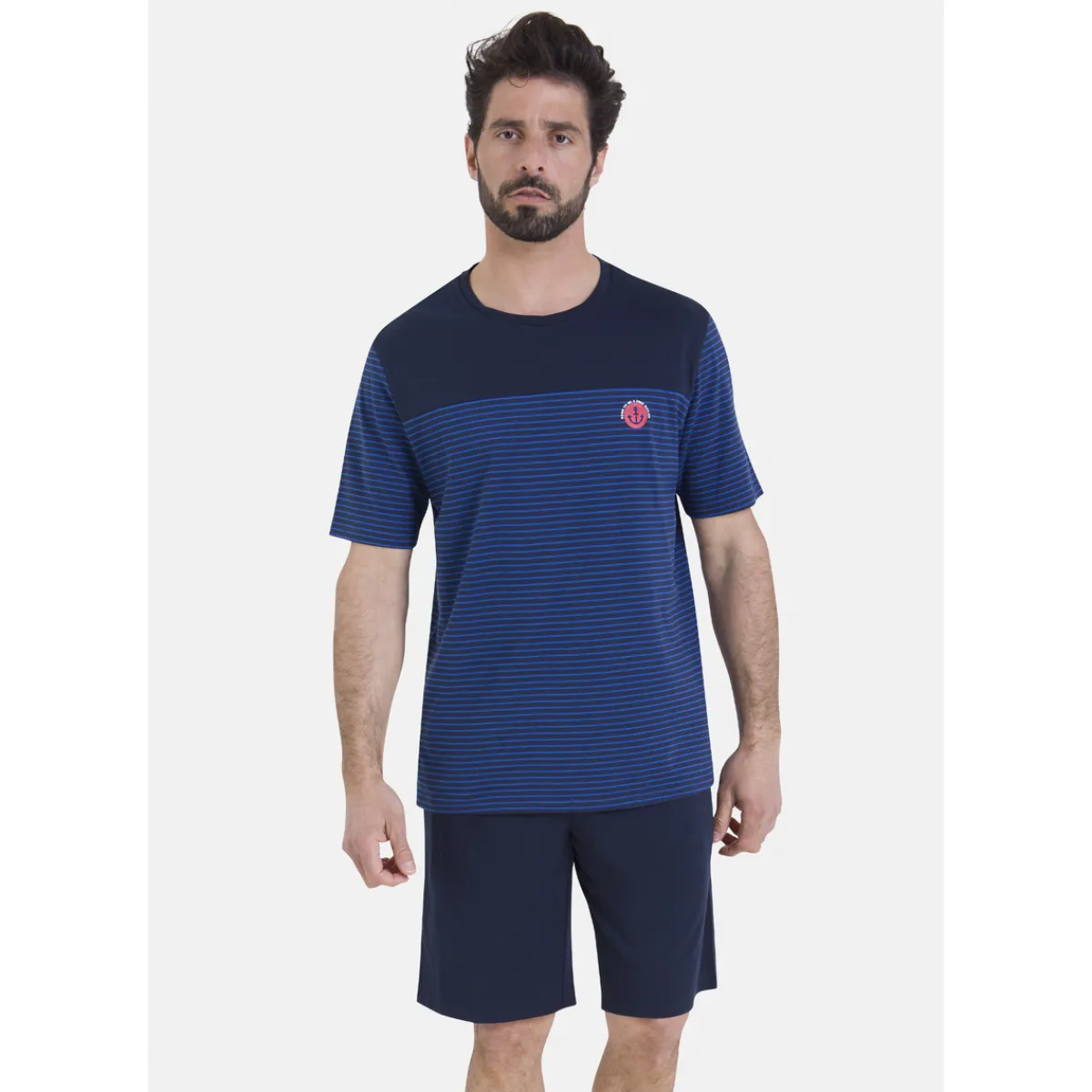 Athena Pyjama court rayures L'ESCALE-Homme Pyjamas