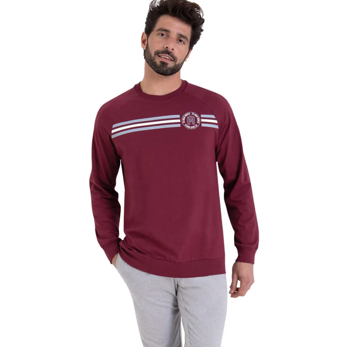 Athena Pyjama long col rond SPORT-Homme Pyjamas