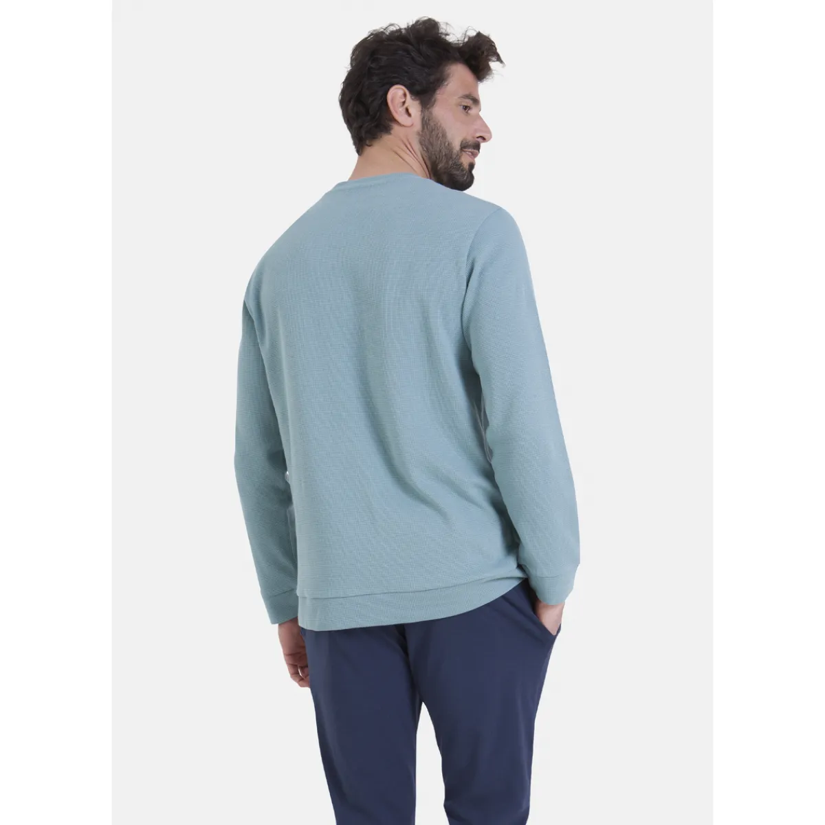 Athena Pyjama long col rond WAFFLE-Homme Pyjamas