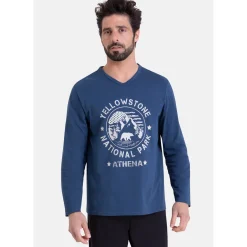 Athena Pyjama long col v-Homme Pyjamas