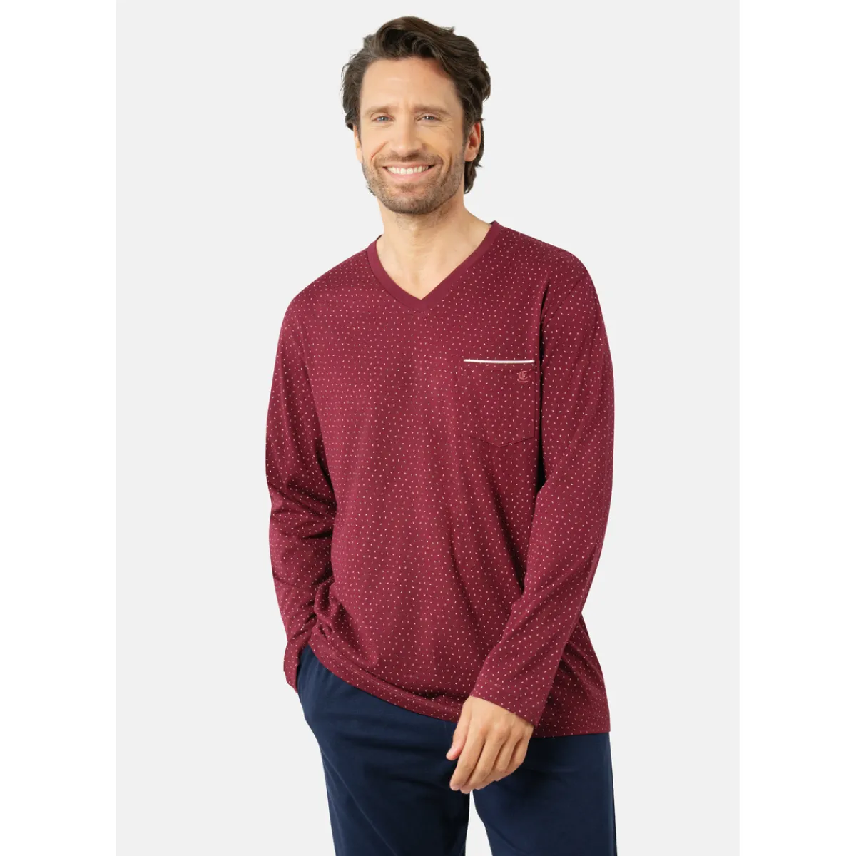 Eminence Pyjama long col V BUSINESS-Homme Pyjamas