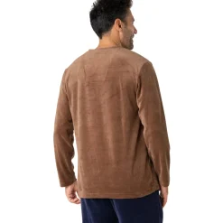 Eminence Pyjama long col V velours-Homme Pyjamas