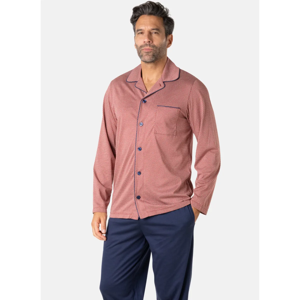 Eminence Pyjama long ouvert mercerisé-Homme Pyjamas