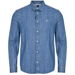 Tommy Jeans RGLR FIT SHIRT MID BLUE-Homme Chemises