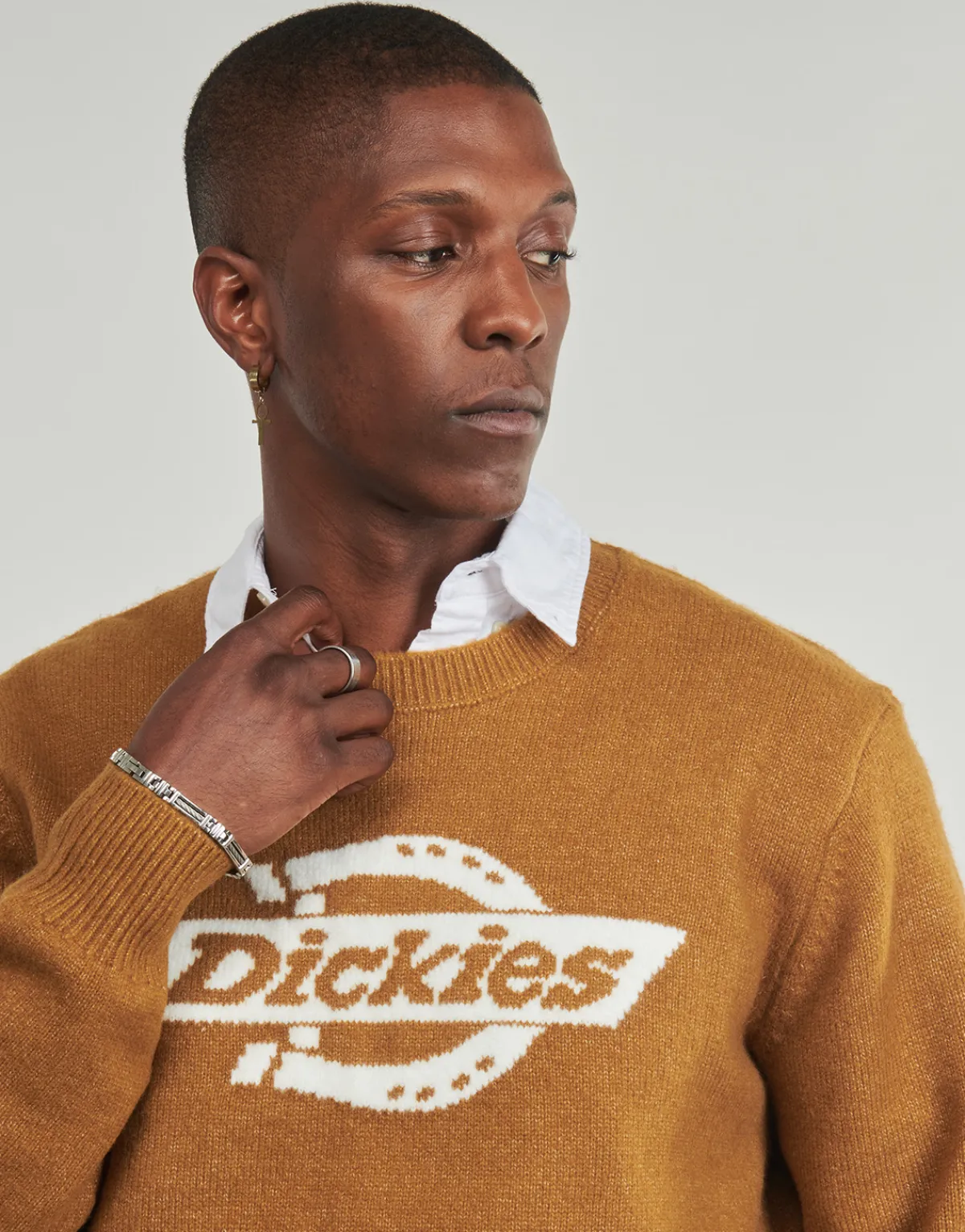 Dickies RUSTON SWEATER BROWN DUCK-Homme Pulls & Gilets