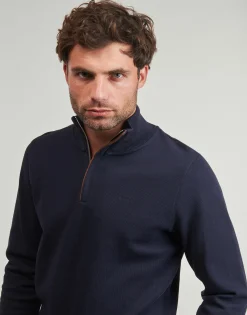 Gant SACKER RIB HALF ZIP-Homme Pulls & Gilets